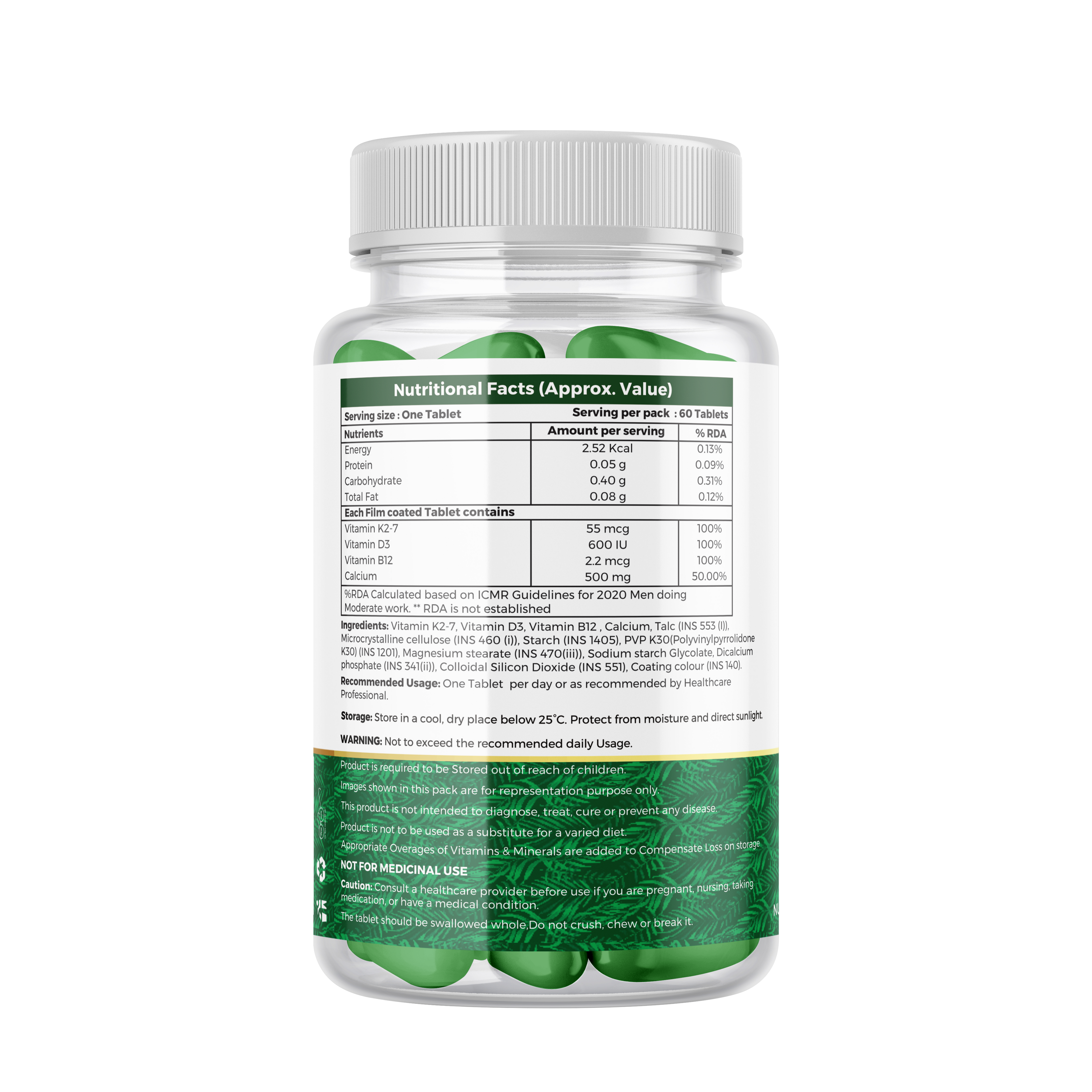 TOC VITAMIN D3+B12+K2 60 TABLETS