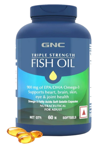 GNC TRIPLE STRENGTH FISH OIL 60 CAPSULES