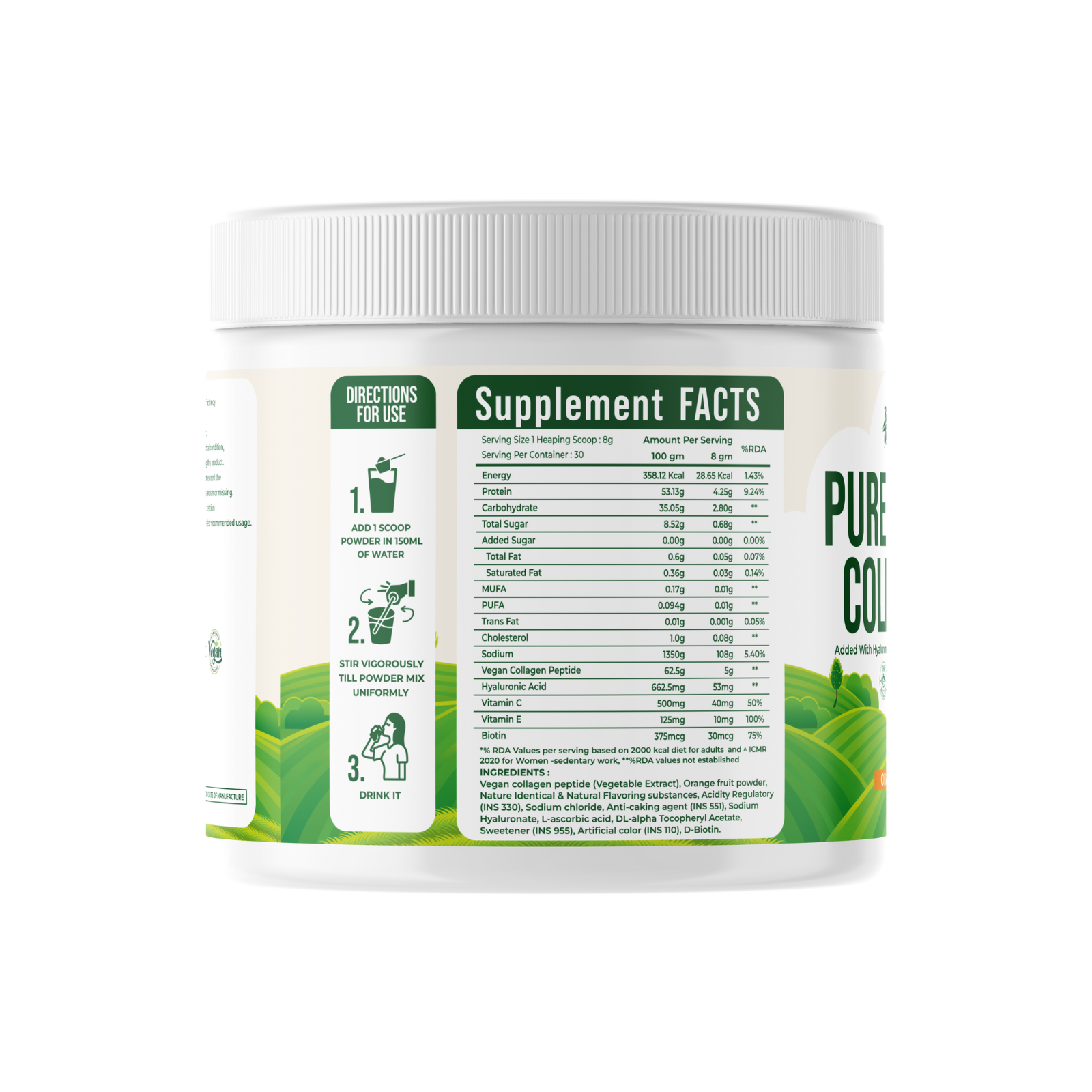 TOC PURE VEGAN COLLAGEN 240 GM ORANGE FLAVOUR