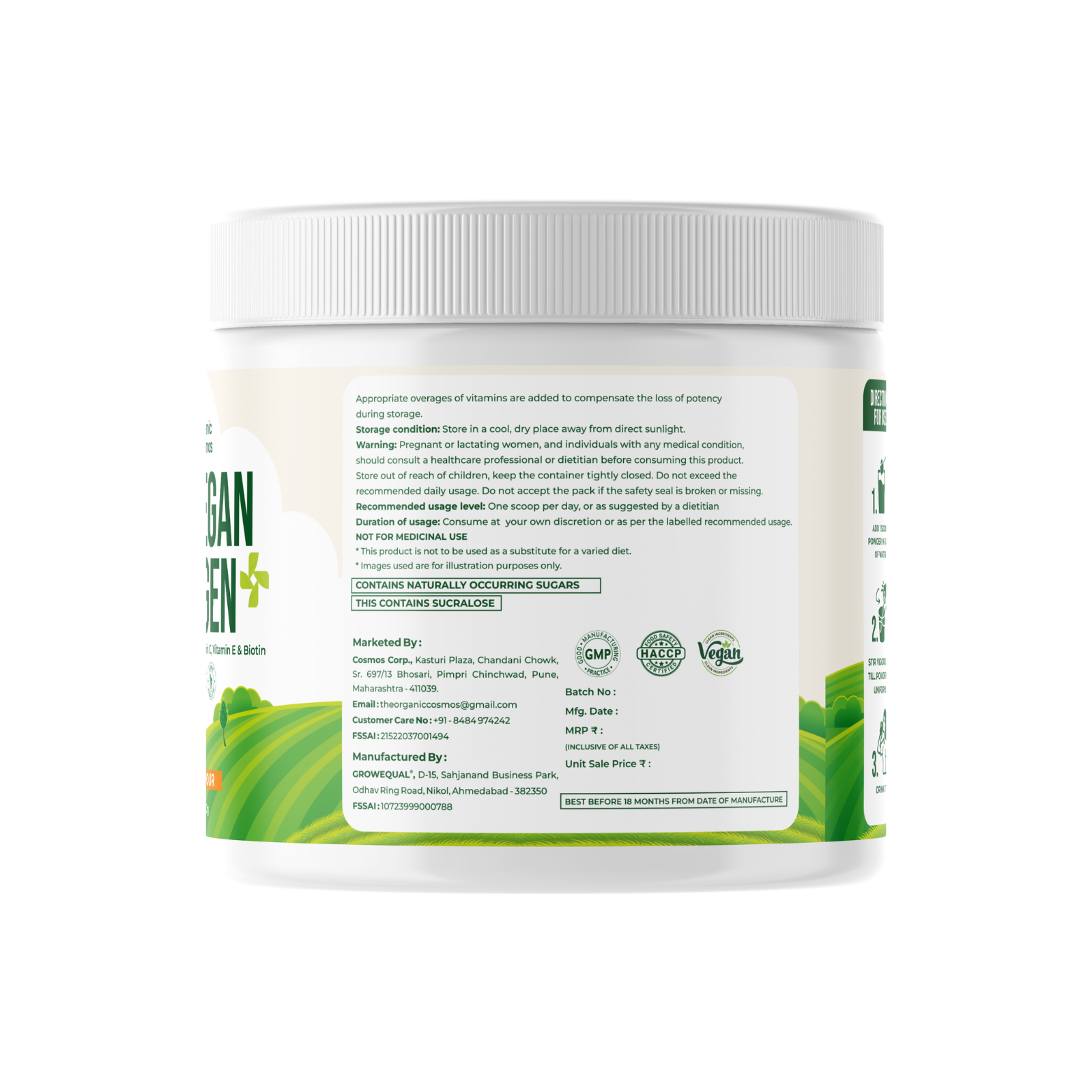 TOC PURE VEGAN COLLAGEN 240 GM ORANGE FLAVOUR
