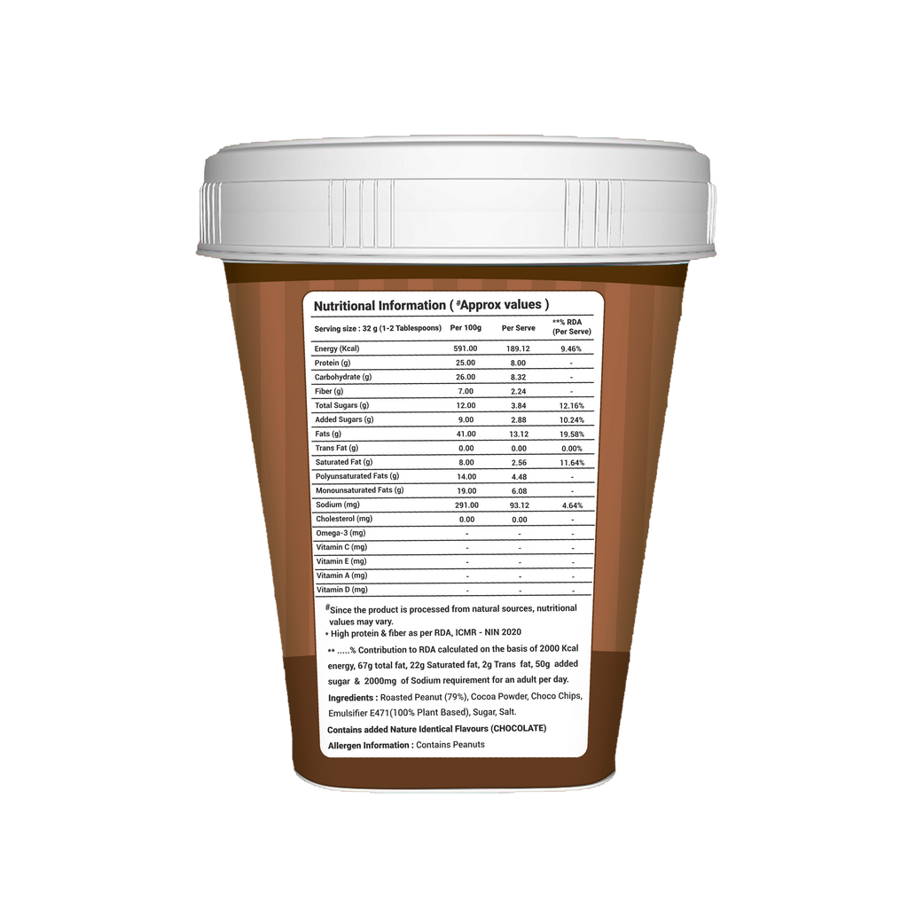 TOC HIGH PROTEIN PEANUT BUTTER 1 KG CHOCOLATE CRUNCHY