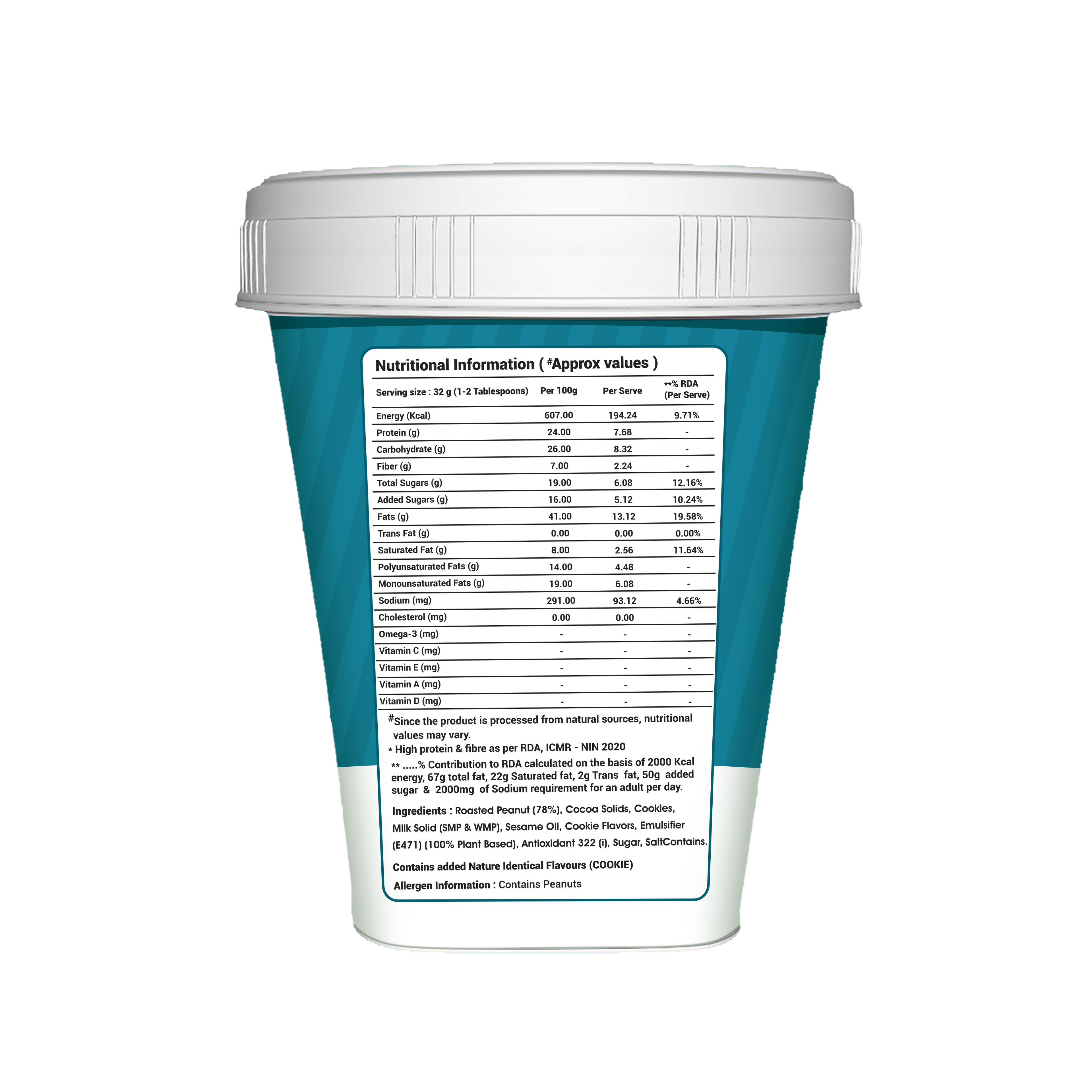 TOC HIGH PROTEIN PEANUT BUTTER 1 KG COOKIE BLAST