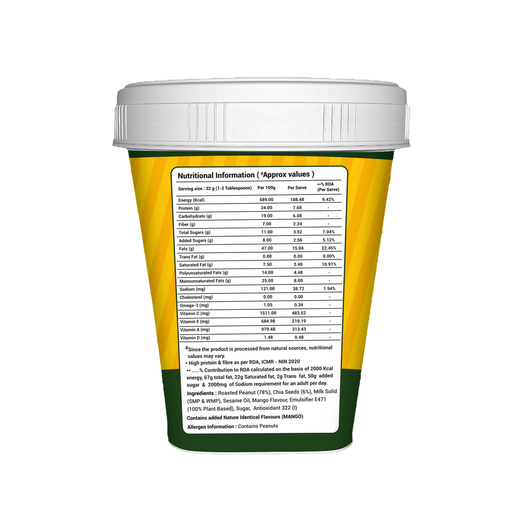 TOC HIGH PROTEIN PEANUT BUTTER 1 KG MANGO CHIA CRUNCHY