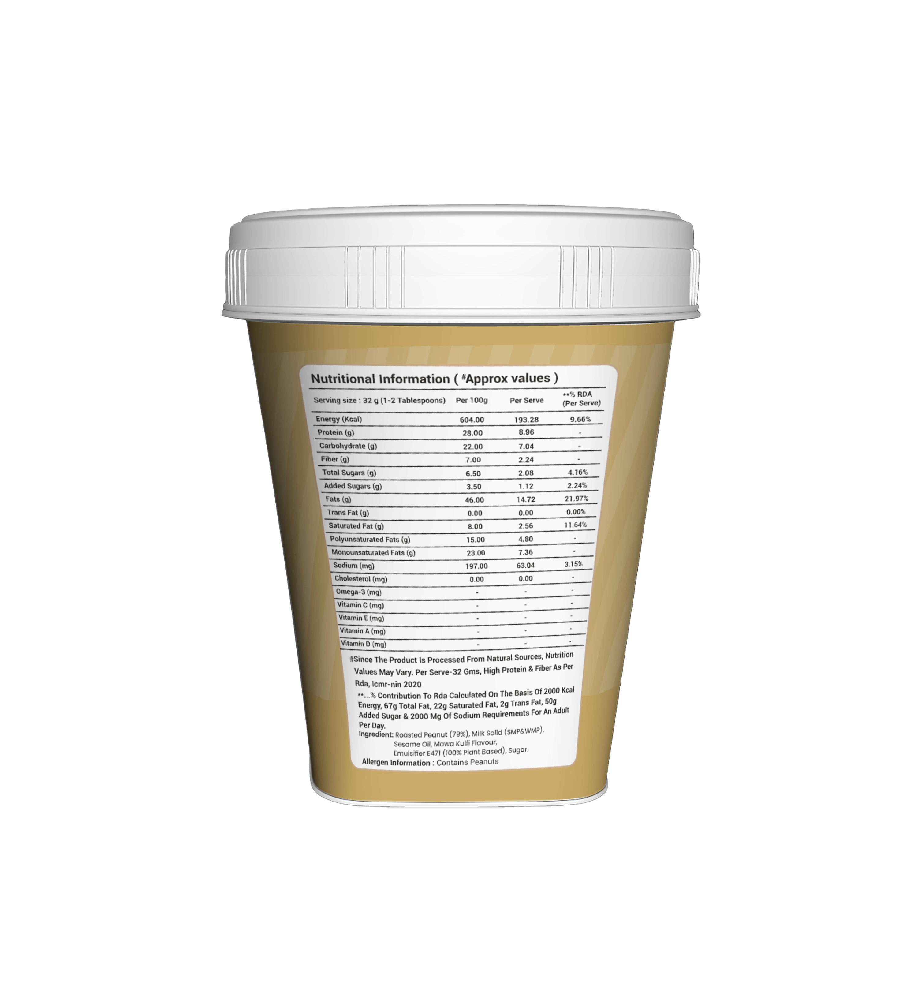 TOC HIGH PROTEIN PEANUT BUTTER 1 KG KULFI BLAST