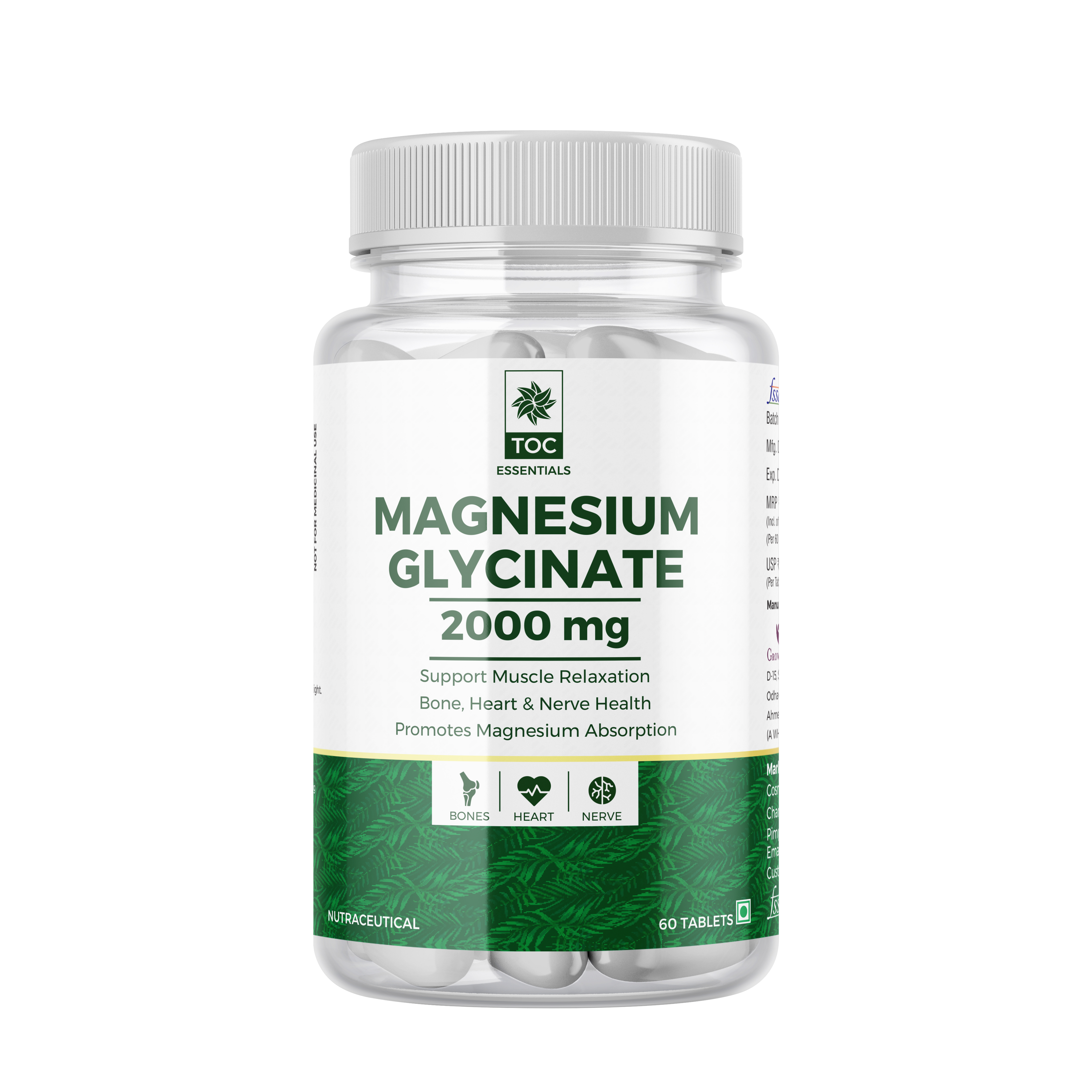 TOC MAGNESIUM GLYCINATE 2000 MG 60 TABLETS