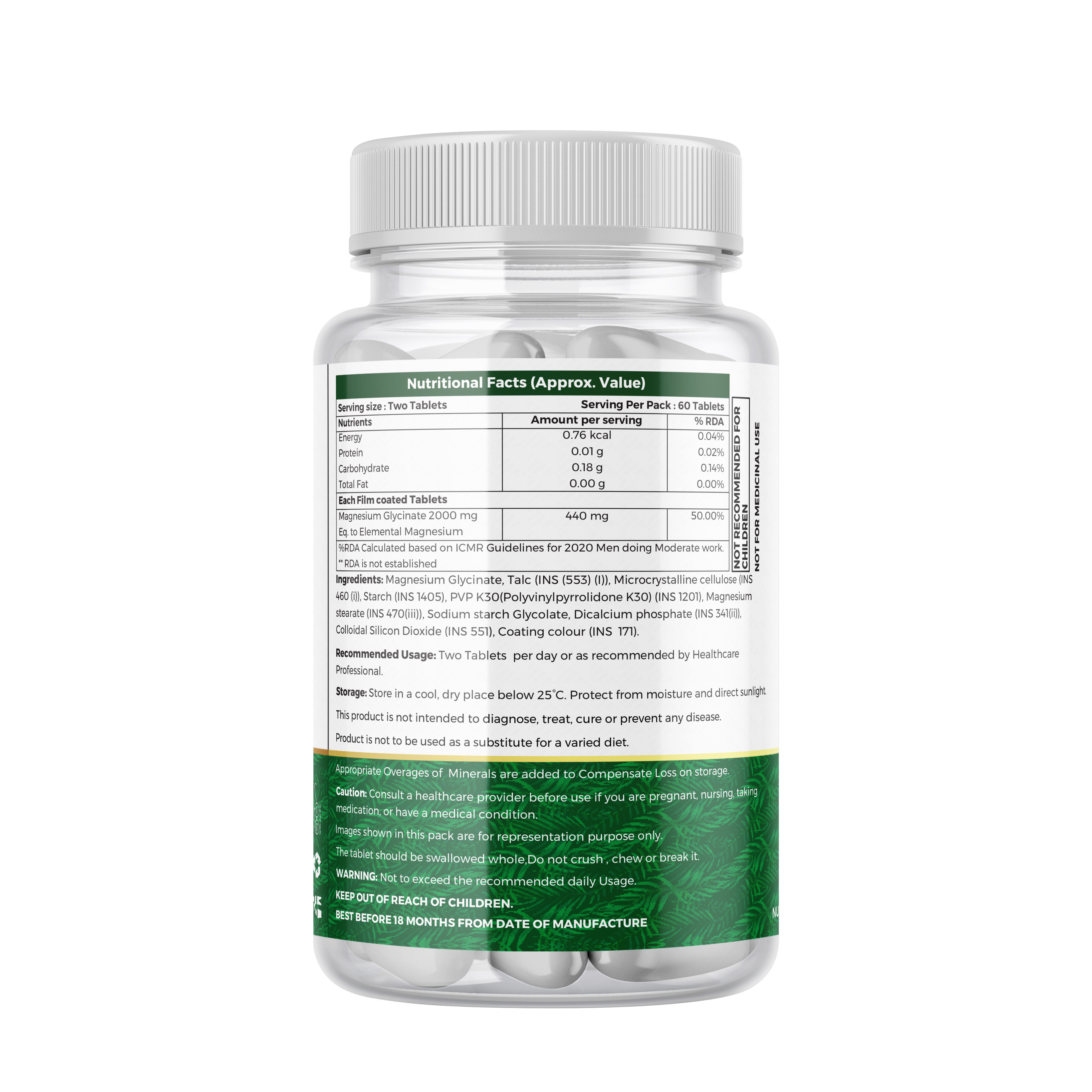 TOC MAGNESIUM GLYCINATE 2000 MG 60 TABLETS
