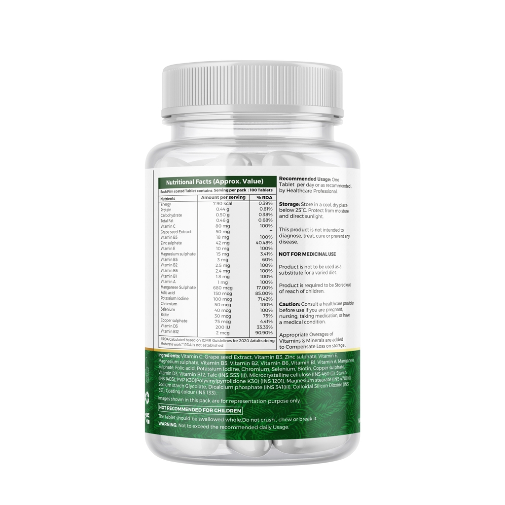 TOC PURE VITS MULTIVITAMIN TABLET 100 TABLETS