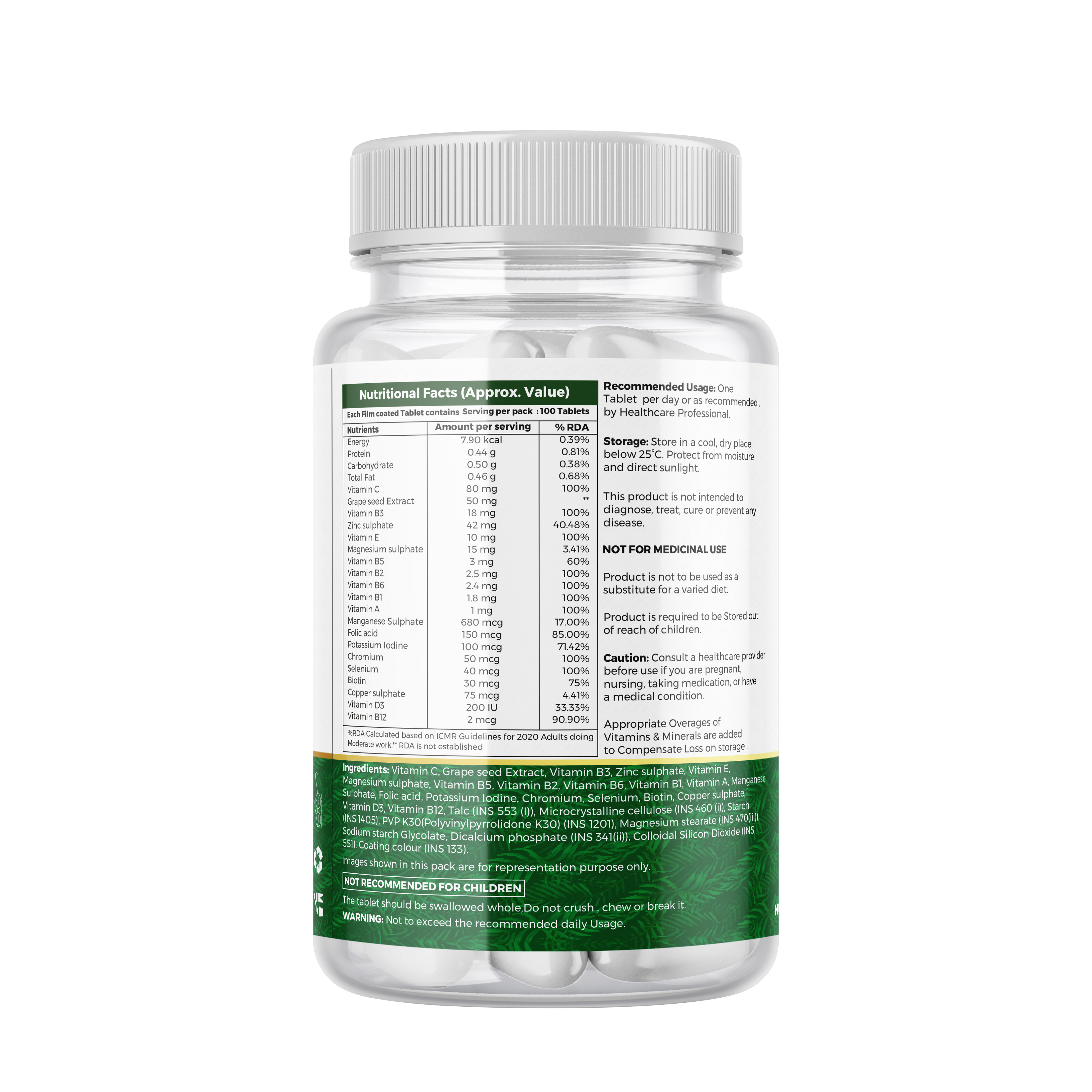 TOC PURE VITS MULTIVITAMIN TABLET 100 TABLETS